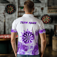 Load image into Gallery viewer, Purple Icy Light White Darts Polo &amp; Quarter Zip Custom Dart Shirts For Men Team Darts Jerseys TDM3684