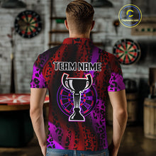 Load image into Gallery viewer, Men's Custom Darts Team Shirt - Wildlife Print With Trophy &amp; Neon Dartboard NYN0322