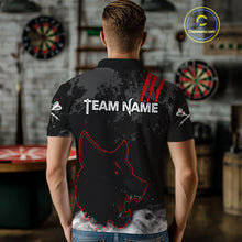 Load image into Gallery viewer, Black Darts Wolf Shirt Grunge Pattern For Men - Custom Team &amp; Player Name NYN0353
