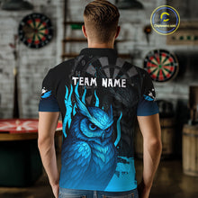 Load image into Gallery viewer, Men’s Darts Shirt With Navy Owl And Grunge Dartboard, Custom Name Option NYN0305