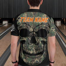 Load image into Gallery viewer, Camo Bowling Shirt Custom Skull Bowling Jersey Men Bowling Polo Shirt For Team BDT284