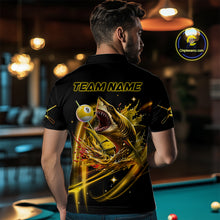 Load image into Gallery viewer, Yellow 9 Ball Pool Billiard Shark Polo &amp; Quarter Zip For Men Custom Team League Billiard Jerseys TDM4475