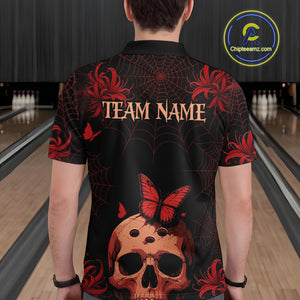 Skull Halloween Team Shirt Custom Horror Bowling Jersey for Men Bowling League Bowling Outfit QZT734