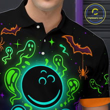 Load image into Gallery viewer, Custom Neon Bowling Team Shirt Halloween Polo &amp; Quarter-Zip Bowling Jersey for Men QZT731