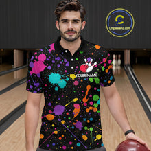 Load image into Gallery viewer, Colorful Watercolor Bowling Shirt for Men Women Custom Team Bowling Polo &amp; Quarter Zip MBL98