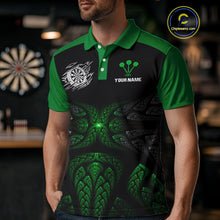 Load image into Gallery viewer, Armor-Style Tribal Green Dartboard Men's Darts Shirt - Custom Name For Darts Jersey NYN0432