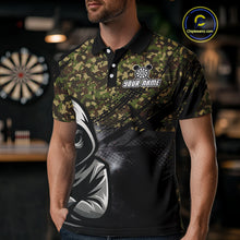 Load image into Gallery viewer, Personalized Men's Darts Shirt - Grim Reaper &amp; Camouflage Custom Name For Players NYN0437