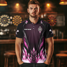 Load image into Gallery viewer, Personalized Pink Icy Dartboard Custom Darts Polo &amp; Quarter Zip For Men, Team Dart Jerseys Outfit TDM3672