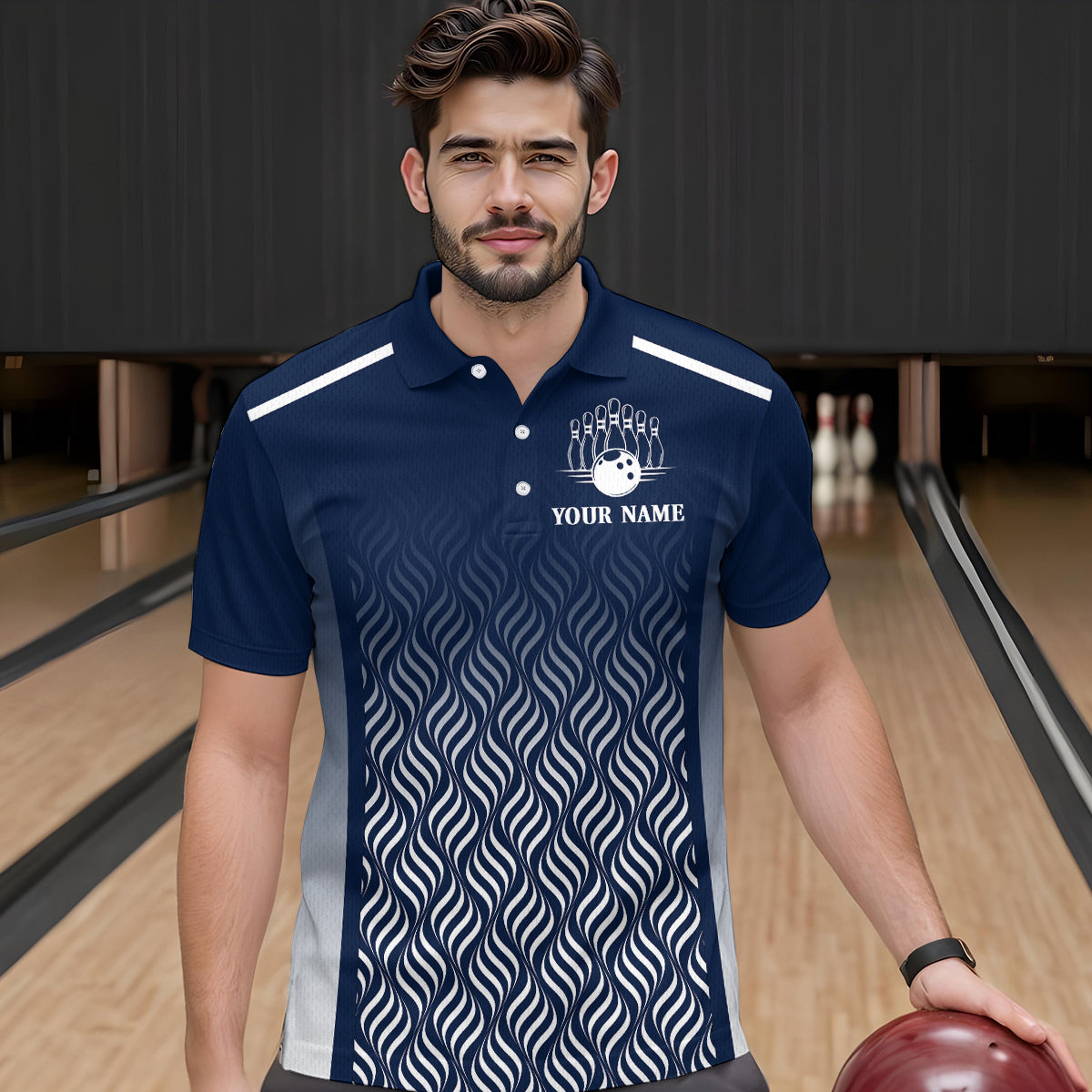 Custom Bowling League Shirts For Men with Name , Personalized Bowling Team Jerseys HNT35
