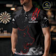 Load image into Gallery viewer, Black Darts Wolf Shirt Grunge Pattern For Men - Custom Team &amp; Player Name NYN0353
