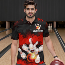 Load image into Gallery viewer, Customize Red Bowling Shirts for Men Women Team Bowling Polo &amp; 1/4 Zip Shirts MBL81