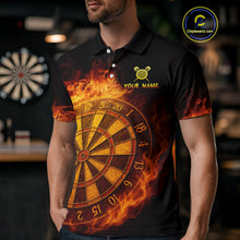 Load image into Gallery viewer, Personalized 3D Orange Dartboard Dragon Flame Dart Shirts For Men Custom Darts Team Jerseys TDM4069