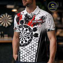 Load image into Gallery viewer, Dartboard Halftone Hexagon Grunge Darts Shirt For Men - Personalized Name For Players NYN0681