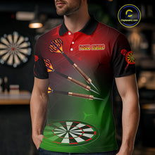 Load image into Gallery viewer, Men’s Personalized Darts Shirts With Multi-Color Dartboard And Flame Dart Arrows NYN0260