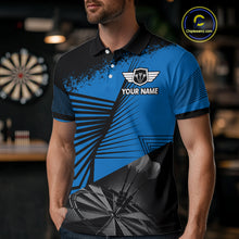 Load image into Gallery viewer, Custom Men's Darts Shirt With Silver Dart Arrows Hitting Dartboard, Darts Jersey NYN0285