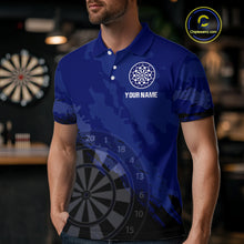 Load image into Gallery viewer, Men’s Custom Darts Team Shirt With Navy Pattern &amp; Black Dartboard, Darts Jersey NYN0319