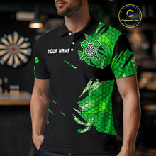 Load image into Gallery viewer, Custom Men's Darts Jersey Green Lightning Dartboard With Halftone Pattern NYN0276
