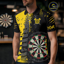Load image into Gallery viewer, Men's Custom Darts Shirt With Fierce Tiger And Yellow Grunge Splatter NYN0258