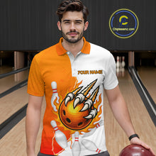 Load image into Gallery viewer, Custom Sharp Claws Bowling Shirt Orange Men Women Team Bowling Flaming Jerseys MBL91