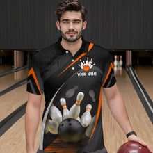 Load image into Gallery viewer, Orange Bowling Shirts for Men Women Team Custom Bowling Polo &amp; Quarter Zip Shirt MBL71