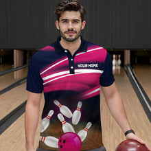 Load image into Gallery viewer, Custom Pink Bowling Jersey Bowling Team Shirts For Men Bowling League Polo &amp; 1/4 Zip HNT163