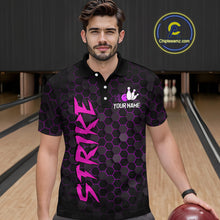 Load image into Gallery viewer, Custom Strike Purple Bowling Men Bowling Shirt Polo &amp; Quarter-Zip Bowling Team Jerseys HNT79