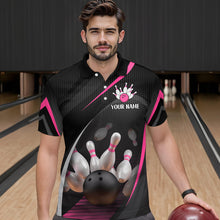 Load image into Gallery viewer, Pink Bowling Shirts for Men Women Team Custom Bowling Polo &amp; Quarter Zip Shirt MBL71