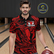 Load image into Gallery viewer, Custom Red Bowling Men Bowling Shirt Polo &amp; Quarter-Zip Bowling Team Jerseys HNT81