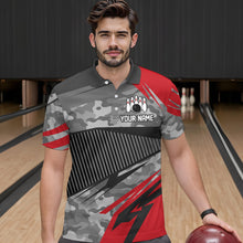 Load image into Gallery viewer, Red Camo Bowling Shirts for Women Men Custom Team Bowling Polo &amp; 1/4 Zip Shirt MBL61
