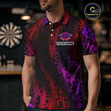 Load image into Gallery viewer, Men's Custom Darts Team Shirt - Wildlife Print With Trophy &amp; Neon Dartboard NYN0322