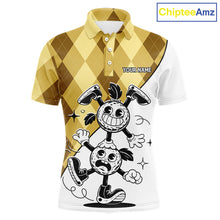 Load image into Gallery viewer, Funny Golf Ball Pattern Argyle Mens Golf Polo Shirts Custom Golf Outfits Men, Green Golf Tops NHT786