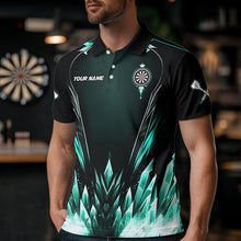 Load image into Gallery viewer, Personalized Turquoise Icy Dartboard Custom Darts Polo &amp; Quarter Zip For Men, Team Dart Jerseys TDM3670
