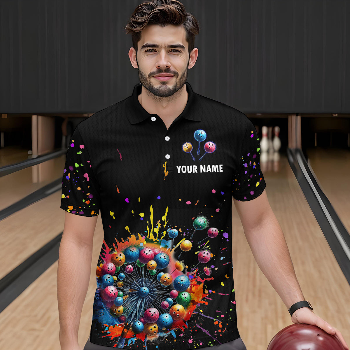 Custom Colorful Dandelion Bowling Shirt Bowling Team Jersey Polo Bowling Performance QZT672