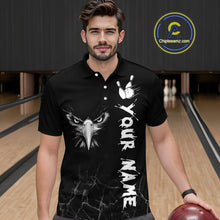 Load image into Gallery viewer, Custom Black Eagle Bowling Men Bowling Shirt Polo &amp; Quarter-Zip Bowling Team Jerseys HNT77