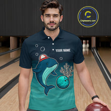 Load image into Gallery viewer, Custom Dolphin Bowling Shirt Summer Bowling Team League Polo Bowling Outfit QZT699