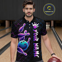 Load image into Gallery viewer, Neon Bowling Custom Men Bowling Shirt Polo &amp; Quarter-Zip Bowling Team Jerseys HNT70