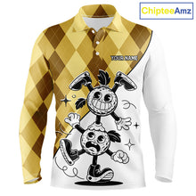 Load image into Gallery viewer, Funny Golf Ball Pattern Argyle Mens Golf Polo Shirts Custom Golf Outfits Men, Green Golf Tops NHT786