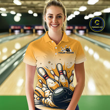 Load image into Gallery viewer, Funny Beer Bowling Jersey for Women Custom Bowling Uniform Polo &amp; 1/4 Zip Team Bowling Shirts HNT118