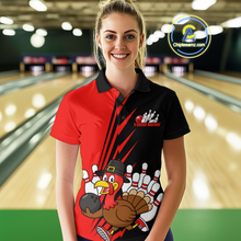Load image into Gallery viewer, Red Turkey Bowling Shirts for Women Men Team Custom Bowling Jerseys Thanksgiving MBL180