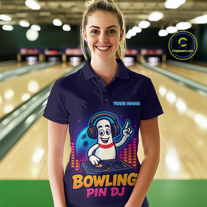 Funny Bowling Pins Music Shirt Custom Neon Bowling Jersey for Women Polo & 1/4 Zip Bowling Gift QZT790