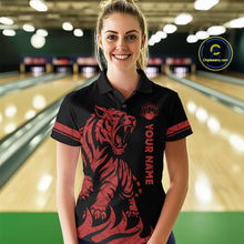 Load image into Gallery viewer, Red Tiger Bowling Shirts for Team Men Women Custom Bowling Jersey Polo &amp; Quarter Zip Shirt MBL188