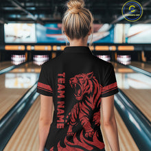 Load image into Gallery viewer, Red Tiger Bowling Shirts for Team Men Women Custom Bowling Jersey Polo &amp; Quarter Zip Shirt MBL188