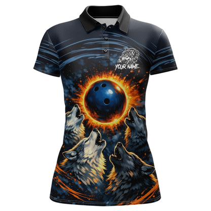 Wolf Bowling Jersey for Women Polo & 1/4 Zip Custom Wolf Bowling Team Shirts Bowling League HNT205