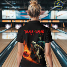 Load image into Gallery viewer, Astronaut Bowling Shirts for Women Men Team Custom Galaxy Bowling Polo and 1/4 Zip MBL171