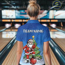 Load image into Gallery viewer, Custom Funny Santa Christmas Bowling Jersey for Women Bowling Team Shirts Polo &amp; 1/4 Zip HNT139