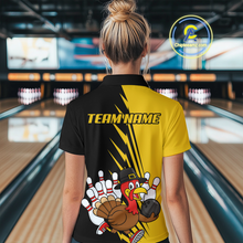 Load image into Gallery viewer, Yellow Turkey Bowling Shirts for Women Men Team Custom Bowling Jerseys Thanksgiving MBL180