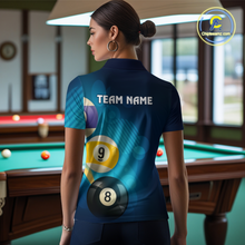 Load image into Gallery viewer, Custom 8 Ball Billiard Shirts for Women Billiard Team Shirts Billiard Uniform Polo &amp; 1/4 Zip Shirt NNT76