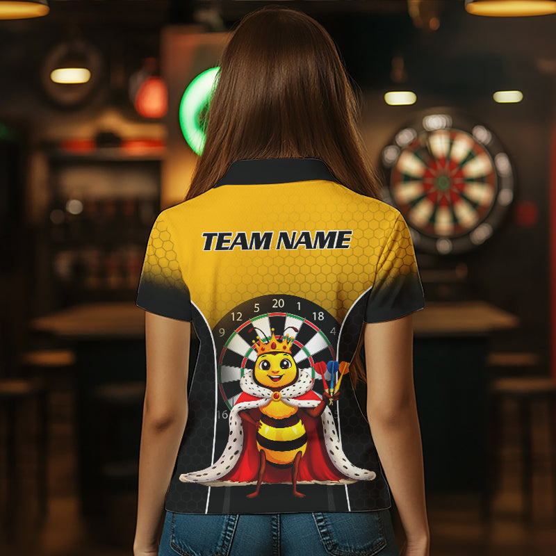Custom Funny King Bee Dart Shirt Dart Team Jersey for Women Dartboard Polo & 1/4 Zip Shirts NNT164