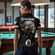 Load image into Gallery viewer, Eagle Billiard Shirt American Flag Billiard Jersey for Women Polo &amp; 1/4 Zip Shirt Team NNT02