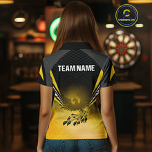 Load image into Gallery viewer, Women’s Darts Shirt With Phoenix And Yellow Halftone Pattern, Custom Name Option NYN0303